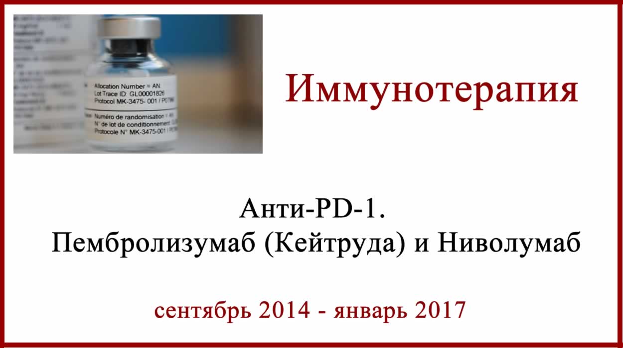 Анти-PD-1. Пембролизумаб (Кейтруда) и Ниволумаб. Пембролизумаб кейтруда