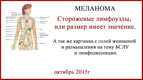 Сторожевые лимфоузлы. Размер имеет значение