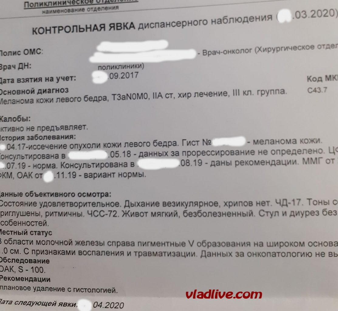 Лечение меланомы в России
