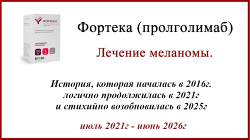 Отсутствие БСЛУ, Фортека (пролголимаб). Ервой и Опдиво. Меланома