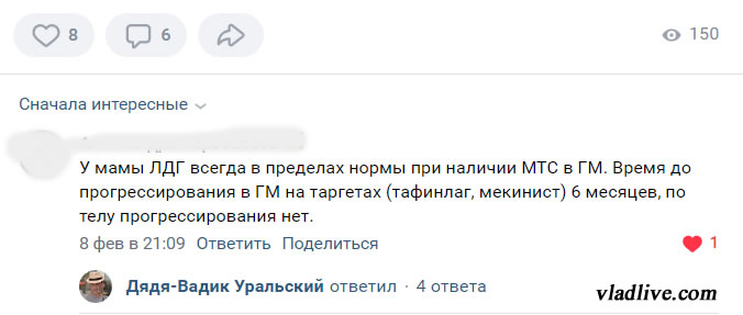 Уровень ЛДГ при меланоме